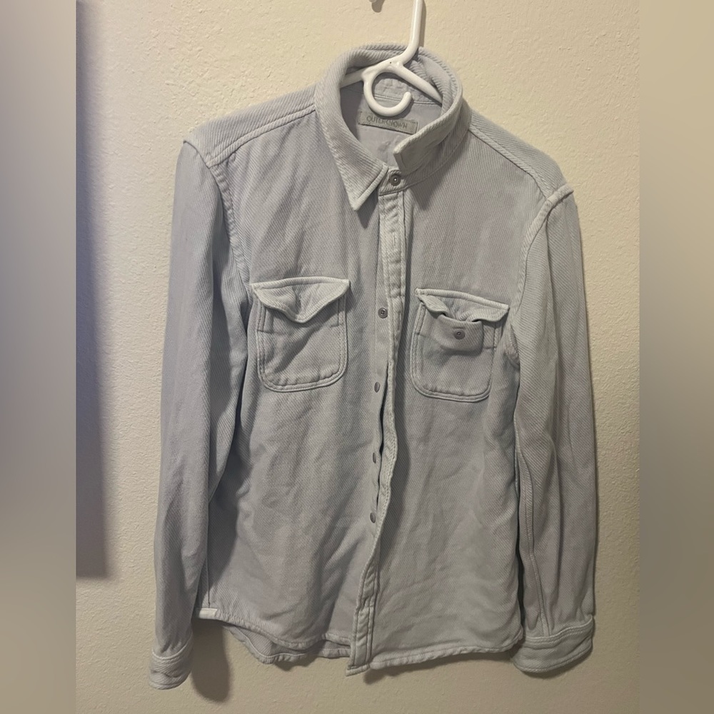 Outerknown Light Gray/Blue Blanket Button Down Shirt